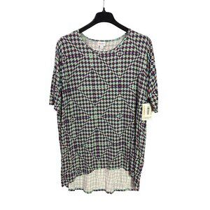 Lularoe Irma Tunic Top XL Multicolor Geometric Print High Low Hem New